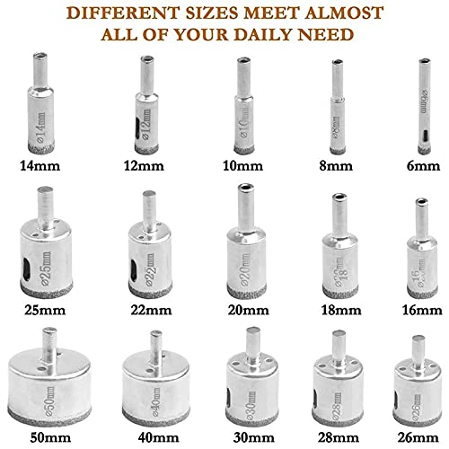 Set de brocas huecas para cerámica y vidrio, 15 piezas miniatura 2