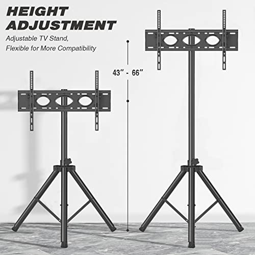 Portable Tv Stand Tripod Tv Stand For 23-75 Inch Led Lcd Oled For Flat Screens, Outdoor Tv Stand With Mount, Height Adjustable, Hold Up To 100 Lbs, Max Vesa 600X400M, Black Tv Stand #TOP4