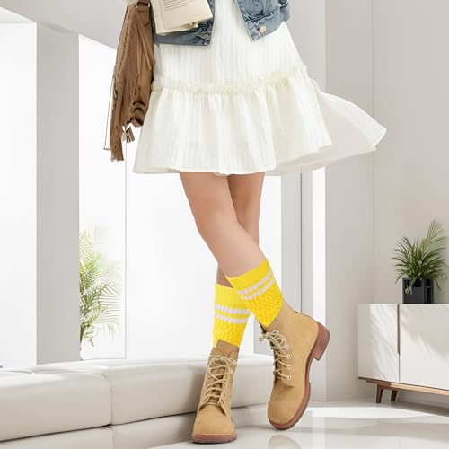 Image of phnydreg Slouch Socks Striped Slouch Scrunch Socks for Women Girls 90s Party