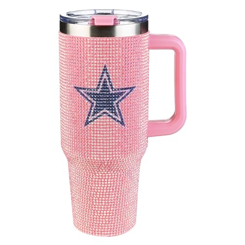 Image of The Memory Company Officially Licensed 40oz Pink Bling Game Day Tumbler, Dallas Cowboys