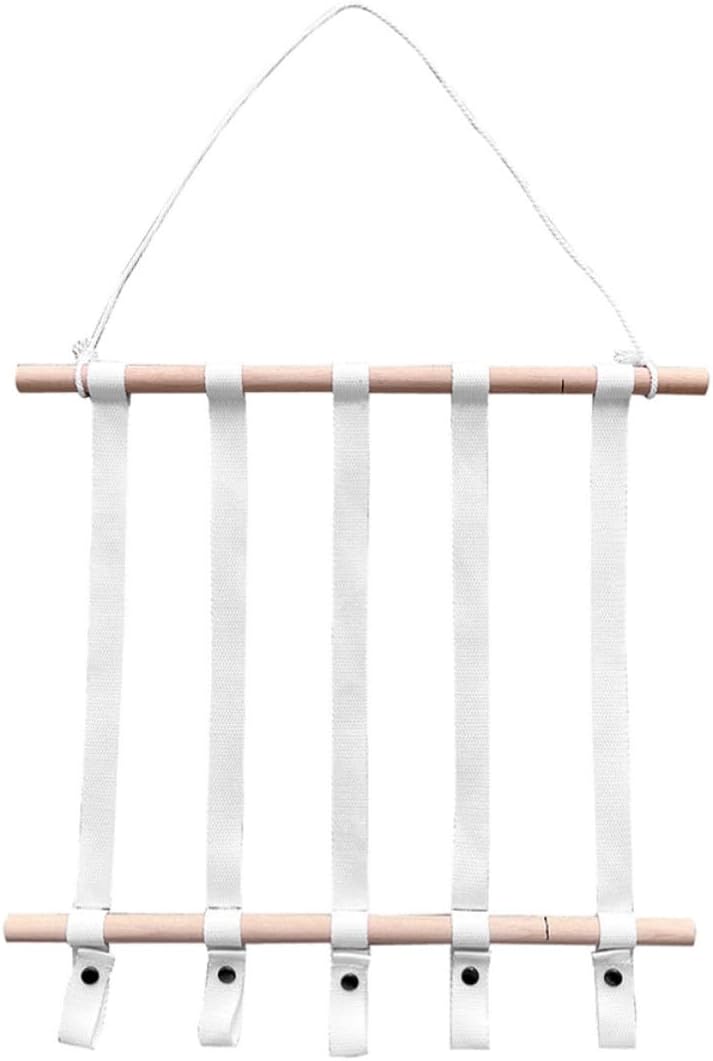 Wooden Hair Clip Holder Organizer for Room, Lightweight Hair Accessories Storage Hanging Wall Design, White Wood and Cloth Material, for Room Decor and Party Supplies
