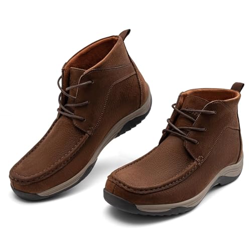 Image of Arkbird Chukka Boots for men, Grainy Leather Lace-up Ankle Boot Fashion and Comfort Casual Oxfords