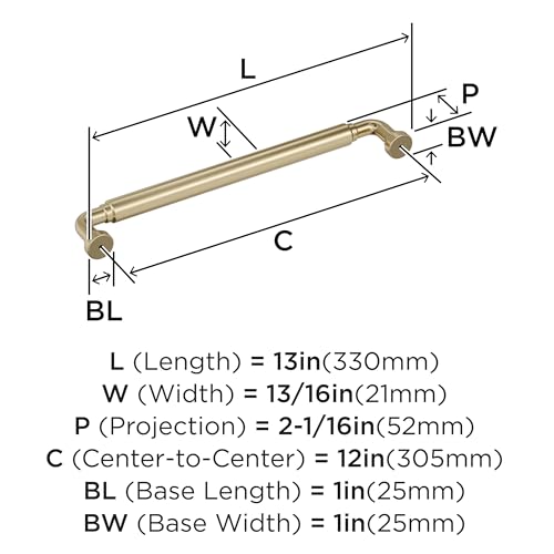 Amerock Coble 12 inch (305mm) Center-to-Center Golden Champagne Appliance Pull, BP37669BBZ by Amerock - Image 5