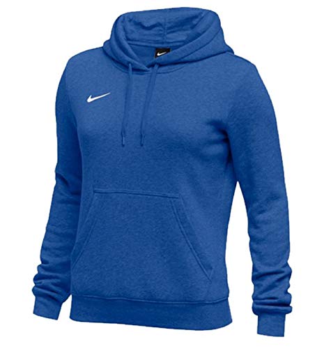 Nike Womens Pullover Club Fleece Hoodie (Small, Royal)