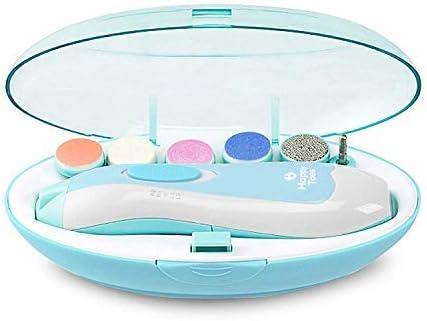 Electric Baby Nail Trimmer - Safe Toenail and Fingernails Care Trim with LED Light for Infant Toddlers Kids Adults - with 6 Interchangeable Pads and Adjustable Speed
