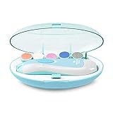 Electric Baby Nail Trimmer - Safe Toenail and Fingernails Care Trim with LED Light for Infant Toddlers Kids Adults - with 6 Interchangeable Pads and Adjustable Speed