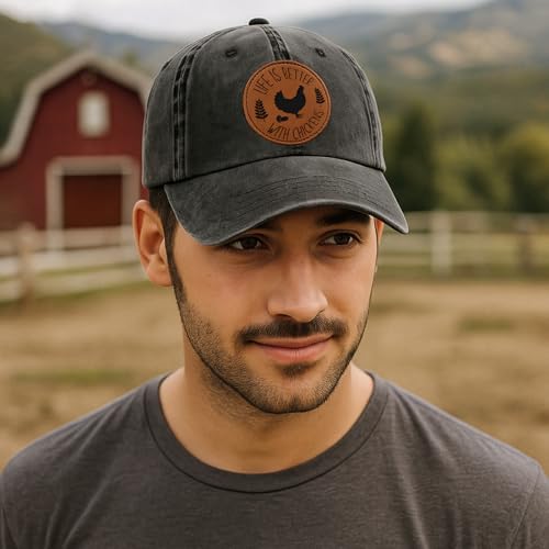 Gorra Trucker con Parche de Cuero y Bordado de Pollo miniatura 6