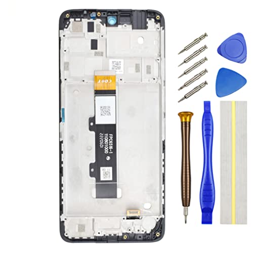 Double Sure Full LCD Display Touch Digitizer Screen Replacement for Motorola Moto G22 XT2231-2 with Screen Frame Black 6.5'