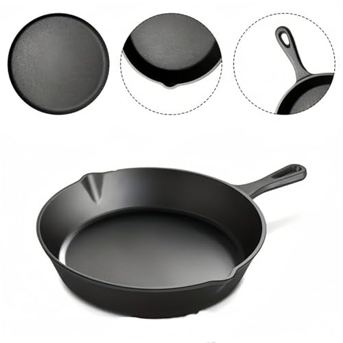 4-Piece Cast Iron Skillet Set - Pre-Seasoned Grill & Frying Pans for Steak, Eggs, and Cooking - Compatible with All Stoves (14cm, 16cm, 20cm, 24cm) - Image 5