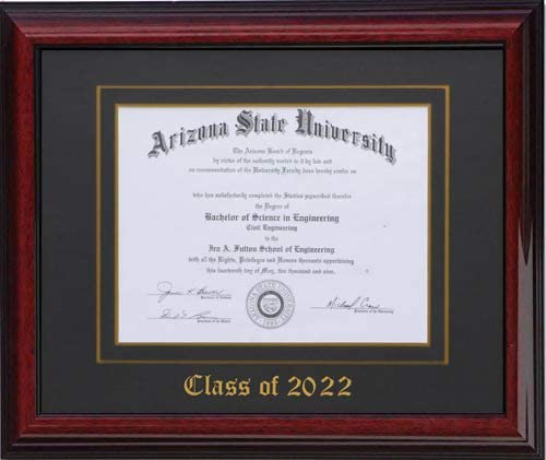 3art Diploma Frame 8.5x11 BRANDY/BLACK (CUSTOMIZABLE)