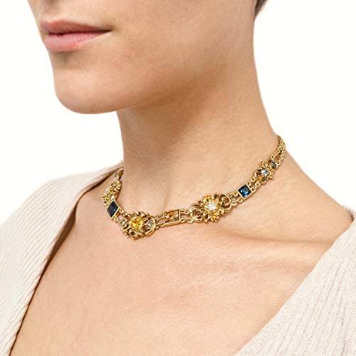 Ben-Amun Arabian Nights Collection Swarovski Crystal Gold Plated New York Fashion Jewelry, Deco Station Choker #TOP1