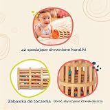 B. toys – A-Maze Rain Rush zabawka zręcznościowa – raczkująca wieża do turlania – rozwojowy, naturalny drewniany deszczowy instrument dla maluchów