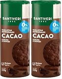 SANTIVERI - Galletas Integrales Cacao, con Fibra y 0% Azúcares Añadidos, Sin Aceite de Palma, Vegano - 200 g (Paquete de 2)