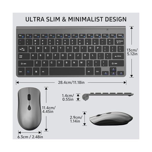 2.4G Wireless Keyboard and Mouse Compact Keyboard Mini Portable Silent Mouse, Suitable for Laptops Mac PC、 Travel Keyboard and Mouse - Image 5