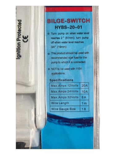 Image of 20 AMP Boat Marine Bilge Pump Float Switch DC12V and 24V Water Level Controller