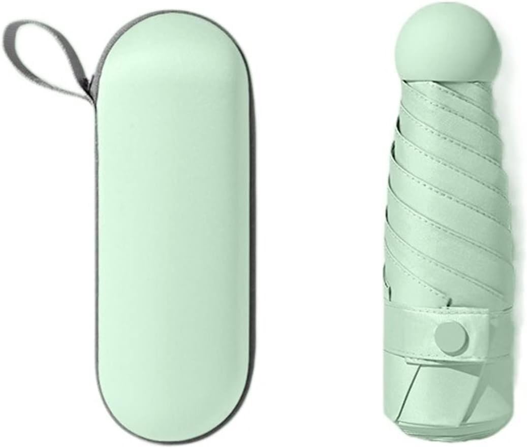 AlexvyanMini Umbrella with Case for Men & Women (Manual Open) Compact Travelling Umbrella, Polyester & UV Protection Fabric for Summer/Anti-Slip Handle- Use in Rain & Summer- 6 Frame