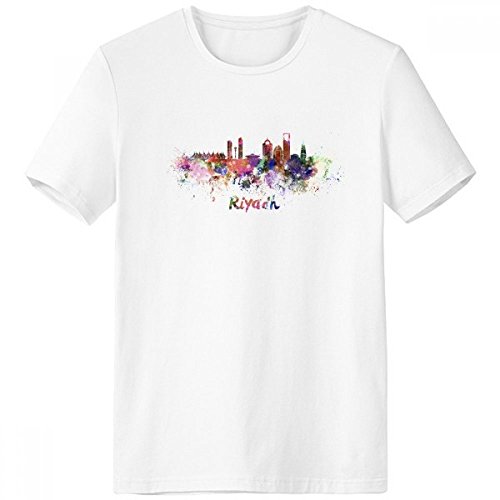 T-shirt cadeau original avec dessin aquarelle de Riyad Arabie Saoudite pour homme