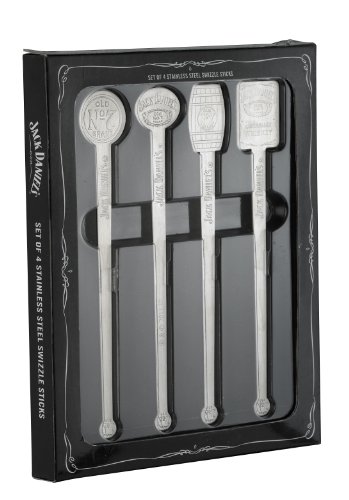 Jack Daniel's Licensed Barware Gift Set Swizzle Sticks, Silver
