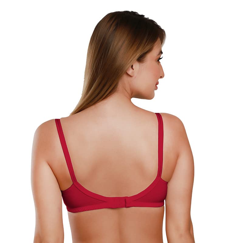 Image of Daisy DEE Women's Cotton Seamed Non-Wired Regular Straps Full Coverage Non-Padded Bra - NSHTL
