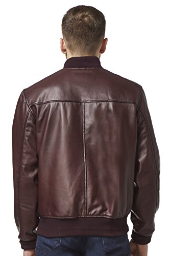 1229 70'S Retro Bomber Men's Oxblood Classic Soft Italian Nappa Leather Jacket (Xl) #TOP2