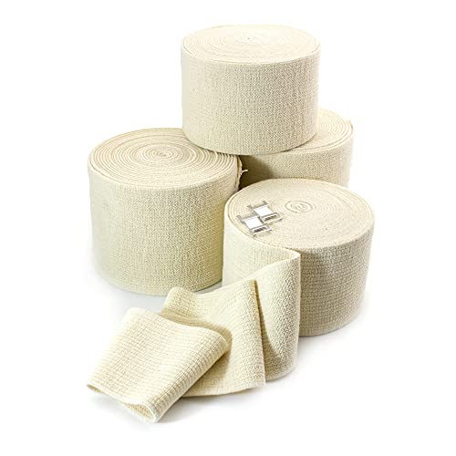 Lauma Medical, Vendaje médico elástico, sin látex, vendaje de compresión elástico de algodón, lavable, reutilizable, para primeros auxilios médicos, lesiones deportivas, esguinces de tobillo, muñeca