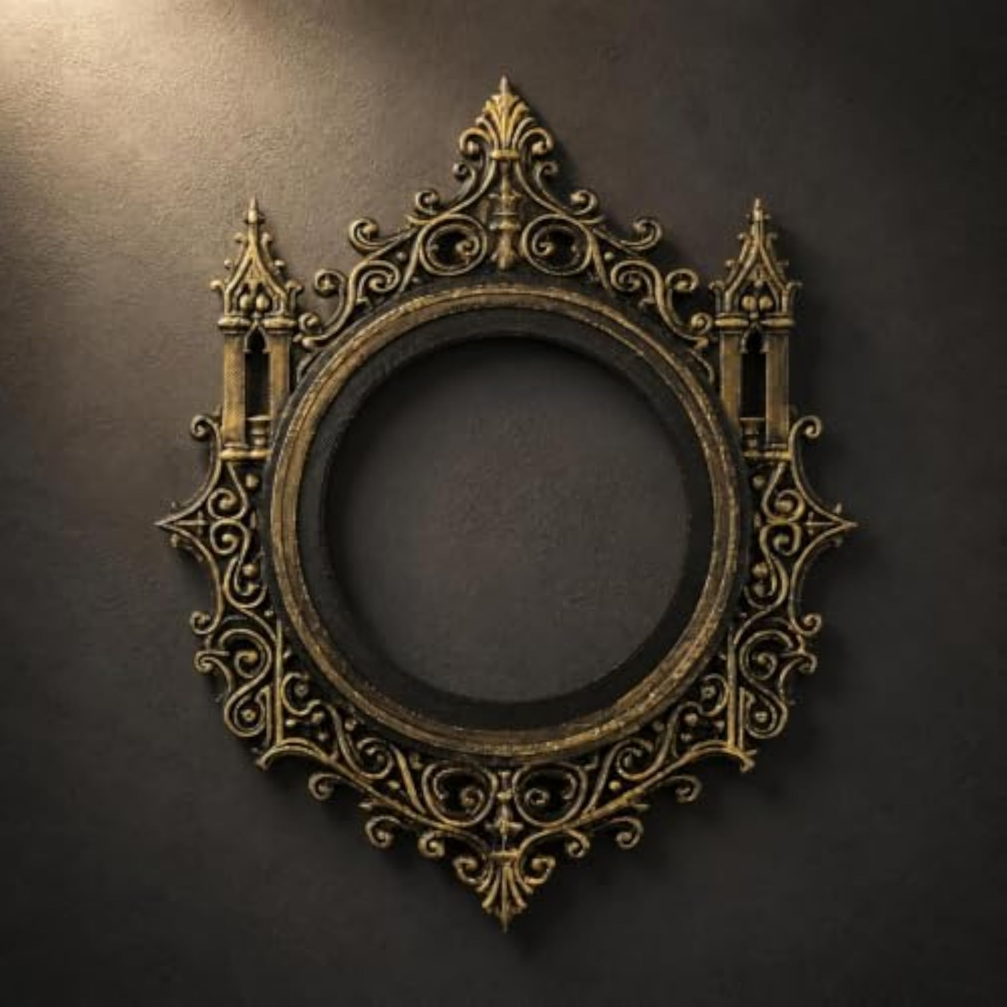 Castle Silhouette Wall Decor, Gothic Open Picture Frame