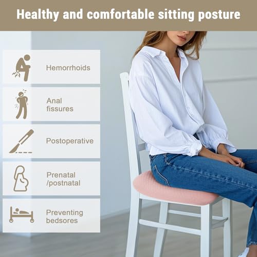 Donut Pillow for Bed Sores Tailbone Pain Relief Cushion, Cotton Butt Donut Cushion Breathable for Hemorrhoid, Pregnancy, Prostate and Surgery, Sitting Pressure Relief for Home, Office, Car