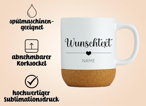 LIEBTASTISCH - Personalisierte Tasse mit Wunschtext, Personalisierte Tasse mit Namen oder eigenem Text, Kaffeetasse personalisiert… – Ansicht 4