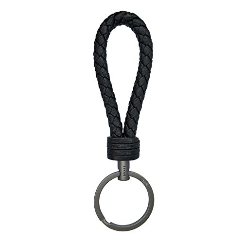 Laben Key Chain Lambskin Handwoven Genuine Leather Keychain - Black #TOP3
