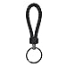 LABEN Key Chain Lambskin Handwoven Genuine Leather Keychain - Black