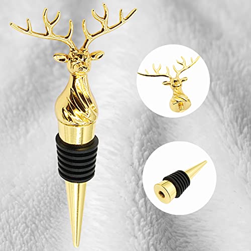 Tokerut 2 Packs Deer Wine Stoppers,Reusable Alloy Wine Bottle Accessories Stoppers For Home Bar Or Party thumb #1