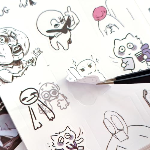 Libro de calcomanías para memes PRSTINCOL de vinilo troquelado con 460 pegatinas de humor 5