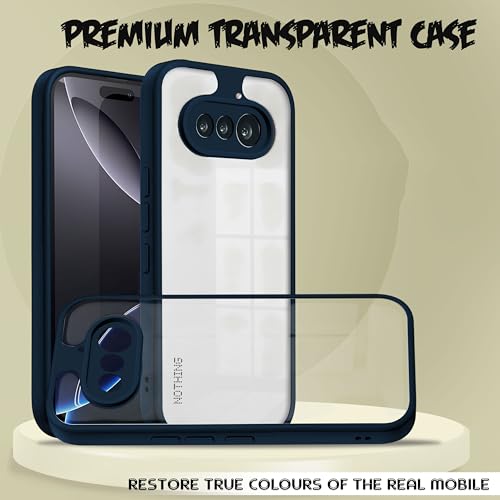 Image of V-TAN Back Cover for Nothing Phone 4A | TPU | Transparent Crystal Clear Case Compatible with Nothing 4A | Camera Protective Shockproof Mobile Cover Design (Blue)