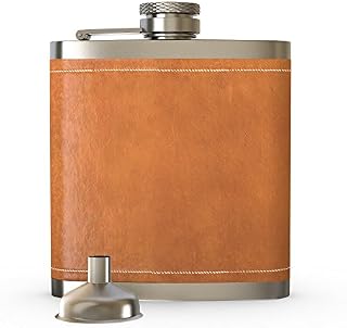 Flask Brown Leather, Hip Flask,2PCS