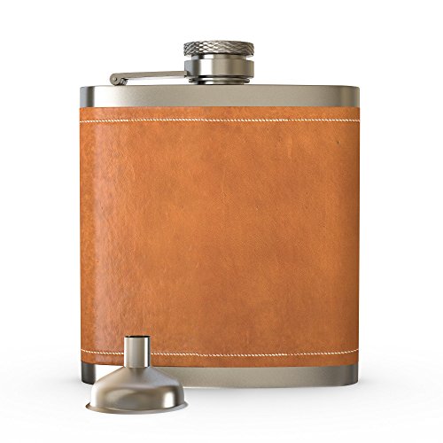 Flask Brown Leather, Hip Flask,2PCS