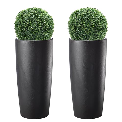 Herbe Grand Pot pour Plantes d'intérieur et d'extérieur, Design Moderne avec Effet Ciment Amande...