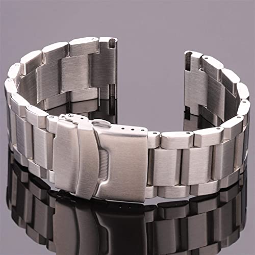 Bracelet en acier inoxydable bleu pour montre connectée et sport 22mm 24mm