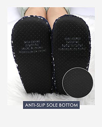 Image of DICUIRD Slipper Socks For Women With Grippers, Fuzzy With Non Slip Bottoms, Cozy Warm Fuzzy Slippers