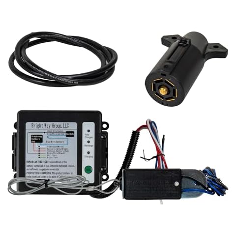 The Trailer Parts Outlet - Complete Trailer Electric Brake Wiring Kit with a 20-Foot Cable, 12 Volt Breakaway Kit, 7 Way Plug, and Weather-Resistant Battery Box Cover