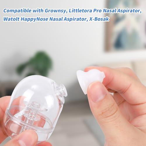 Image of BOXOB Nasal Aspirator Replacement Set, Nose Sucker Straw & Bottle & Suction Tip Head Replacement Parts for Baby Toddlers Compatible with Grownsy Littletora Pro Watolt HappyNose X-Bosak Aspirator