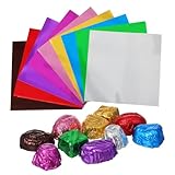 HIAKDOFT 900 Piezas Lámina De Chocolate De Colores Envolturas Papel De Envoltura De Chocolate Papel De Regalo De Aluminio