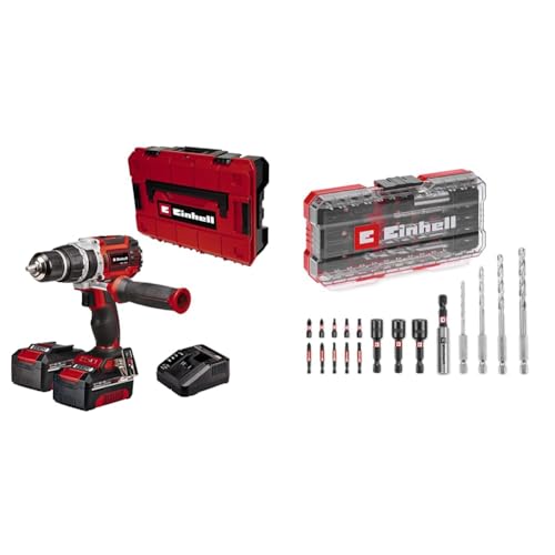 TP-CD 18/60'li-i BL (2x4,0 Ah), Akülü Darbeli Vidalama + Einhell Delici ve Vidalama uç seti 18 parça S-Box kutu