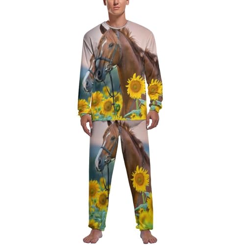 Pyjama homme manches longues tournesol pour vos soirées détente
