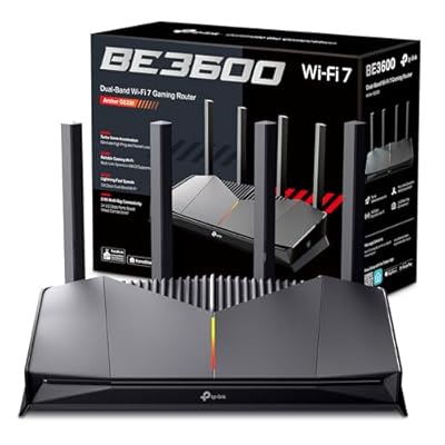 TP-Link Archer GE230 Wi-Fi 7 Gaming Router  Dual Band WiFi BE3600  2 Ports × 2.5Gbps + 3 × Gigabit Ports  MLO  HomeShield  USB 3.0  EasyMesh  Private Network for Gamers  RGB Lighting Without