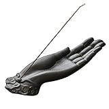 Ceramic Incense Holder for Sticks - Incense Burner Holder Zen Decor with Buddha Hand Design Protection from Evil - 10.2' L X 2.5' W X 1.2' H