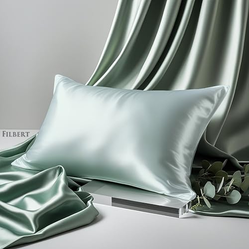 Image of Filbert Premium Satin Pillow Covers | Silky Satin Nights Where Comfort Meets Glamour | Best Gifting Collection - 18 inchx28 inch Inch - Silver Grey