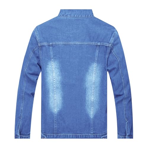 LZLER Denim Jacket Men American Flag Trucker Jackets Classic Slim Fit Jean Jacket for Men2