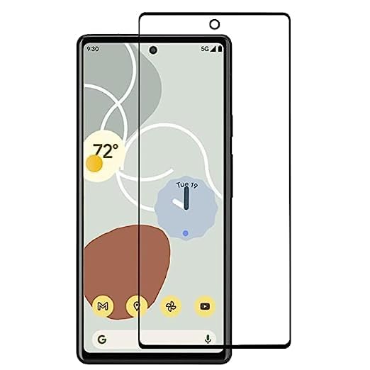 EVG Edge to Edge Tempered Glass Screen Protector for Google pixel 6A with installation kit/Black / [Pack of 1]