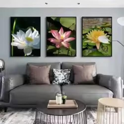 Affiches de fleurs de lotus images murales sur toile salon et chambre