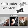 CIOUYAOS Cufflinks for Men, cuff links with box, personalised men's silver cufflink Gift for Wedding Business Shirt (silver) #2